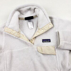 Patagonia Synchilla Snap T Fleece Pullover Womens XS White Outdoor Jacket FLAW
